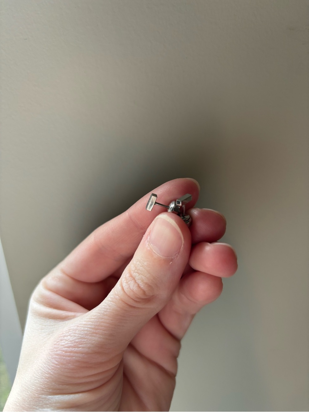 Fossil Silver Straight Bar Stud Earrings - Picture 2 of 2